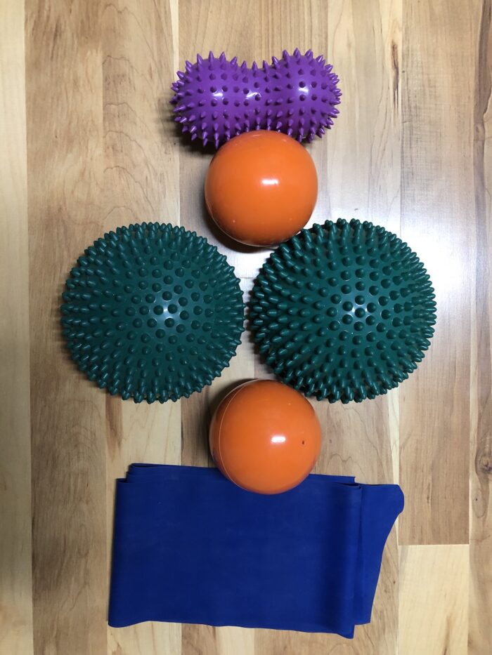 Rental props to facilitate stress release during fascial movement classes