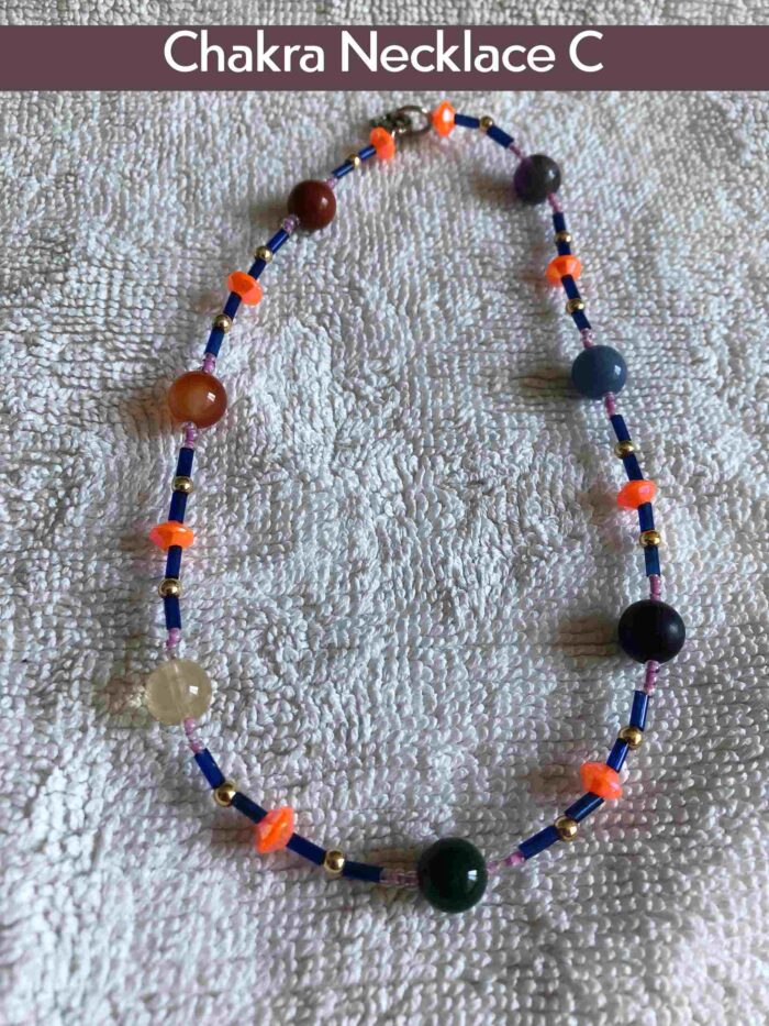 chakra gemstone necklace - orange