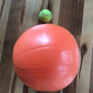 12 in ch orange stability ball for fascial movement and resistance work