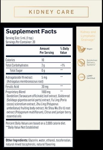 Kidney Care Supplement Facts
