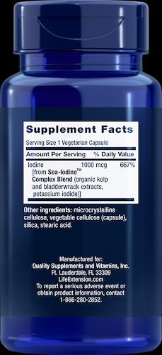 Sea-Iodine from Life Extension - back label