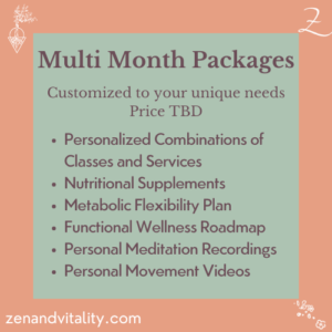 Pricing for 3 Month packages at Zen and Vitality