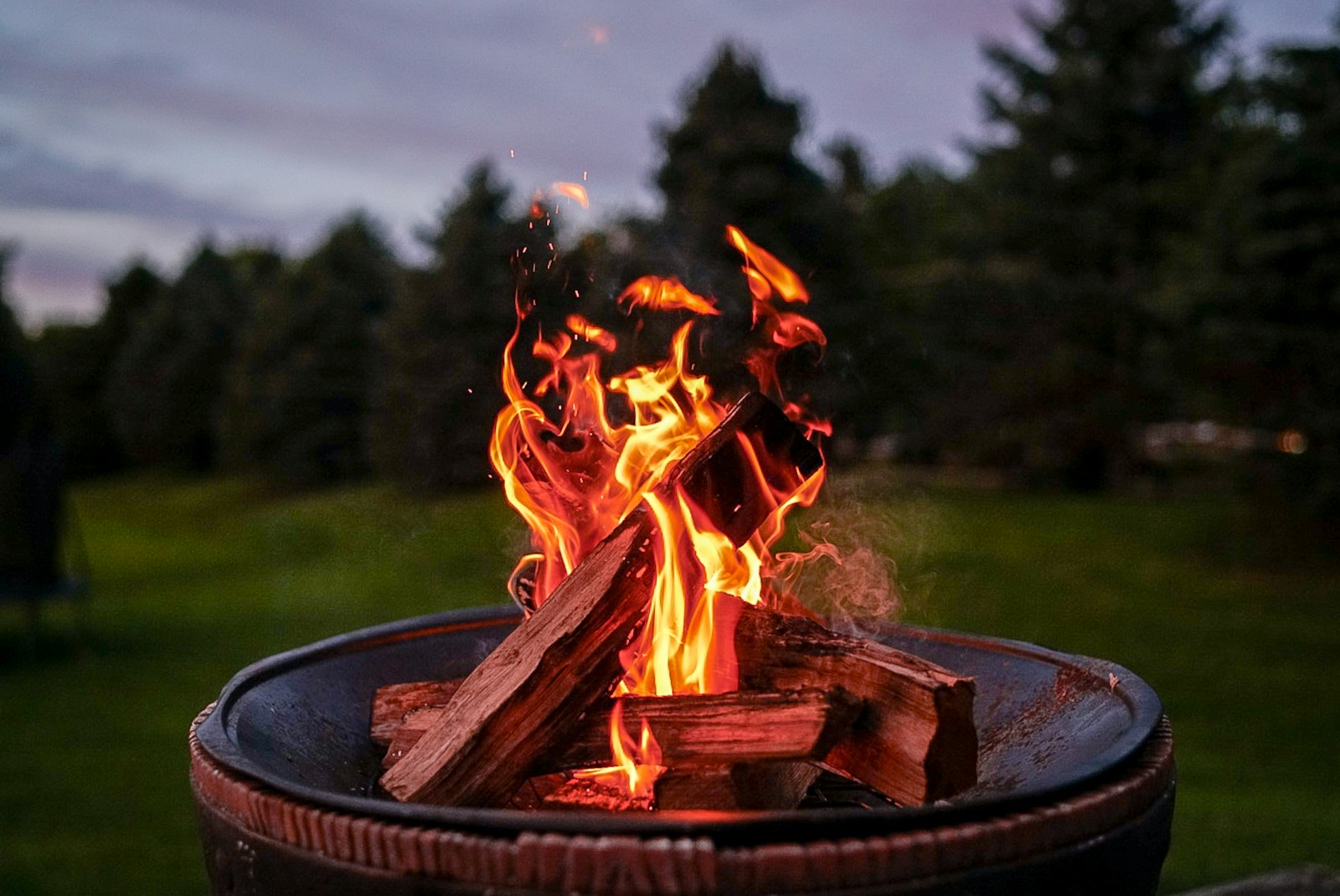 Photo by R.D. Smith fire on brown fire pit